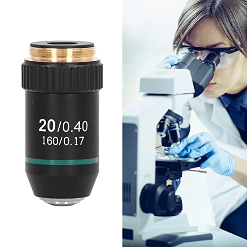 20X Achromatic Microscope Objective Lens 20.2mm Brass Chrome Plated for Compound Microscopes Lab Use