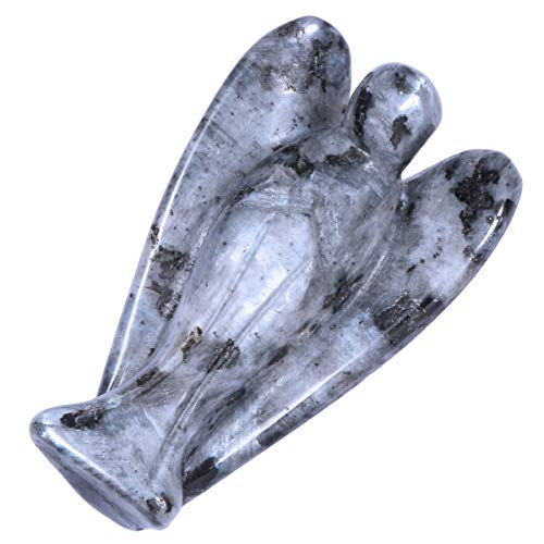 SUNYIK 1.5" Hand Carved Labradorite Guardian Angel Figurine 1.5 inch