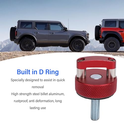 Pissente red M8 1.25 hard top quick removal thumb screws, 8-piece set for 2-door and 4-door vehicles