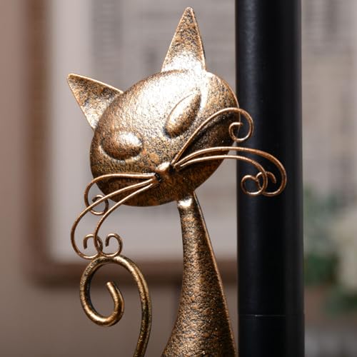 HAUCOZE Cat Paper Towel Holder Countertop Metal Paper Roll Stand 13.4 Inch