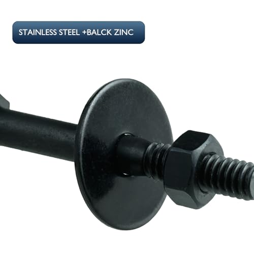 HOLIANSENG 5/16 x 1-1/4 inch black zinc plated stainless steel fender flat washers, 50 pieces