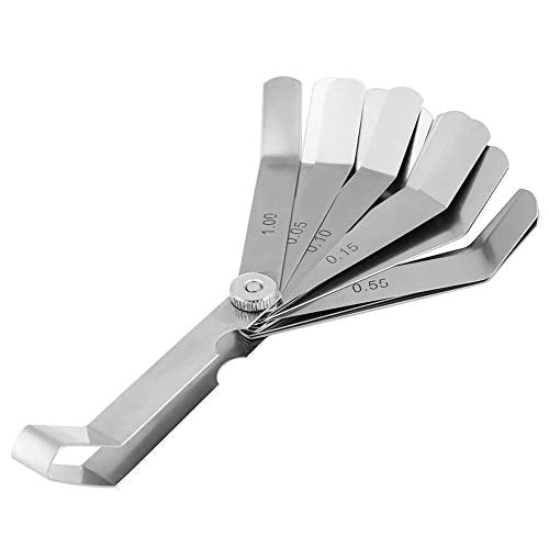 Feeler Gauge, Stainless Steel Curved Feeler Gauge Ruler Welding Inspection Tool 0.05-1.00 mm Measuring Ruler Feeler Measuring Tool