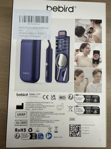 Bebird Ear Wax Remover with Camera, 1920P HD Flexible Ear Cleaner with Tweezers, Interchangeable Tips, Black Gold