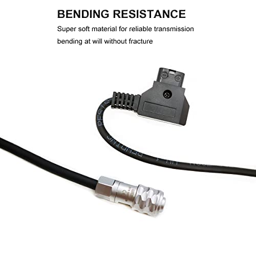 BMPCC 4K 6K Pro Flexible Power Cable, D-tap to Weipu SF6 2 Pin Female for Blackmagic Pocket Cinema Camera from Gold Mount V-Mount Battery (7.8" Straight Plug) 7.8 INCH/20CM Straight Plug
