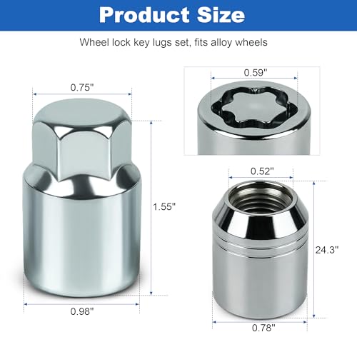 Outopakkle B321SFL001 wheel lock key lug set for Subaru Impreza WRX 2008–2026
