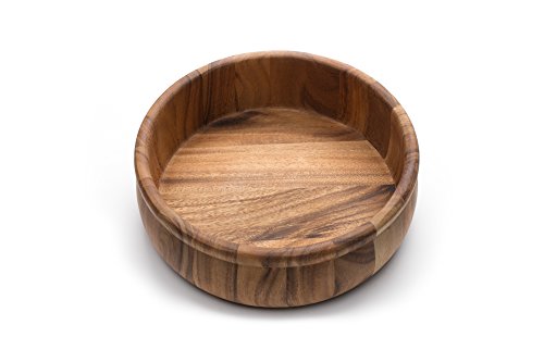 Ironwood Gourmet Acacia Wood Salad Bowl, 12" x 4" Bead Rim Petaluma Bowl 12" Large Petaluma Salad Bowl