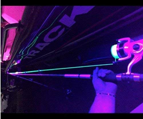 12V 16.4FT Marine Boat Ultra Violet UV Black Light LED Lights Strip, Night Fishing Lights, 5050 LED Waterproof UV Led Strip with Extension Cable for Fishing Boat Pontoon Yacht