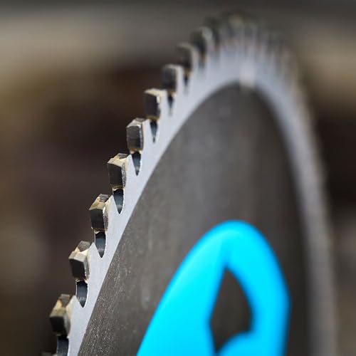 Evolution Power Tools T180TCT-68CS Circular Saw Blade - Carbide Tipped Metal Blade for Thin Steel, 180 mm Blue, Silver