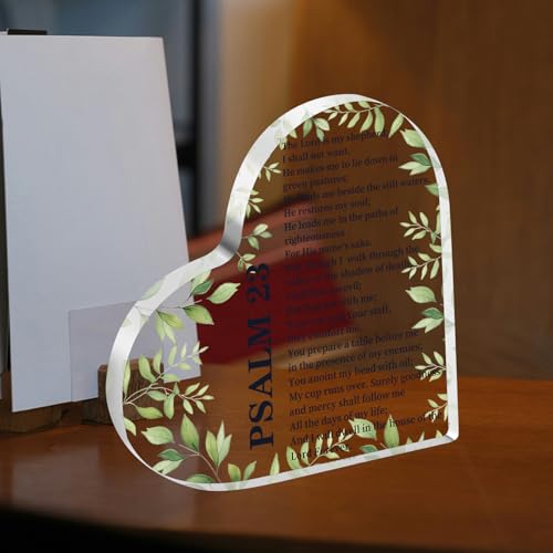 Bible Verse Psalm 23 Christian Decorative Gift The Lord Is My Shepherd Acrylic Home Room Desk Decor Sign Religious Gift Psalm 23 Table Decorations Gift (The Lord is my shepherd acrylic)