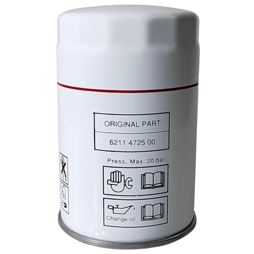 Pisarnd 6211472500 oil filter for air compressor replacement, cylindrical filter cartridge against a white background