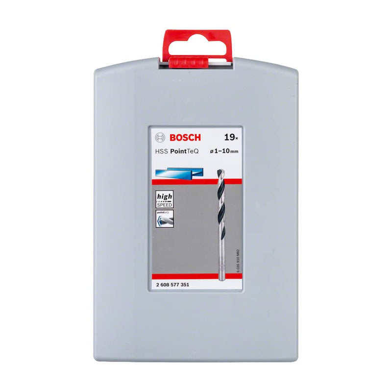 [Australia - AusPower] - Bosch Professional 19-Piece PointTeQ HSS Twist Drill Bit Set (for Metal, ProBox, Drill Driver Accessories) Ø 1-10 mm 