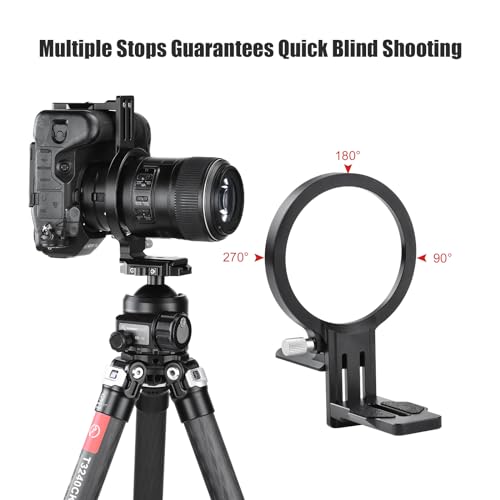 SUNWAYFOTO LS-Z9，80mm Rotating Collar for Z9,EOS R3, Tripod Mount Ring Lens Support Collar Arca Swiss Plate Mount DSLR Horizontal Vertical Switching