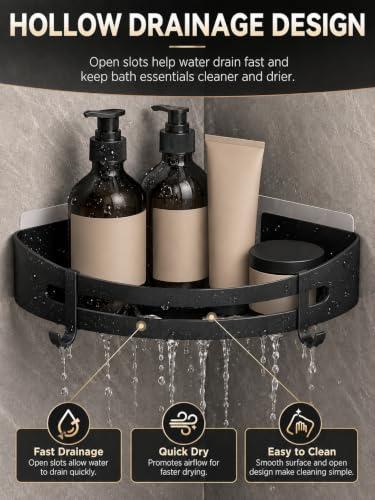 2-Pack Matte Black Corner Shower Caddy, Rustproof Example: 5 2CornerShowerCaddy