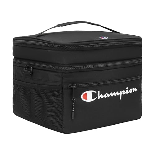 Champion System Soft Insulated Carryall with Dual Compartments, Bottle Opener, Adjustable Strap One Size Black