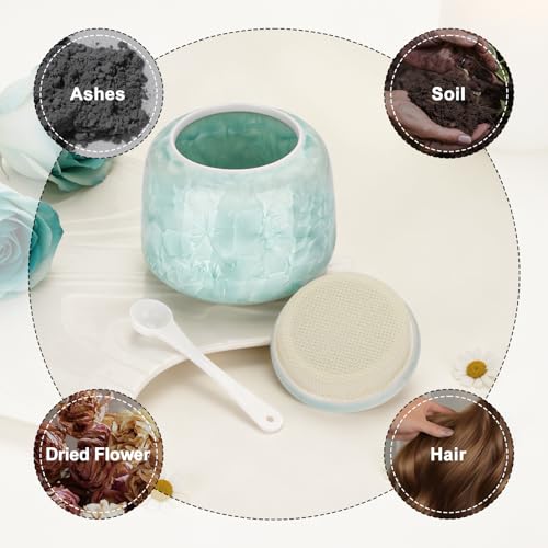 Floral Small Urn for Human Ashes Ceramic Keepsake for Men Women Flower