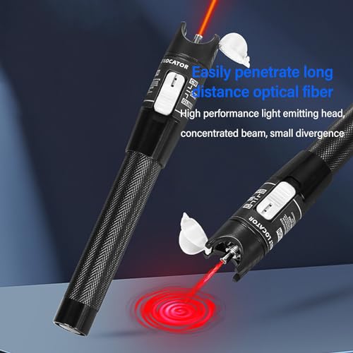 [Australia - AusPower] - Fiber Visual Fault Locator 80MW 80KM, Fibre Optic Cable Tester with 2.5 mm Universal Fibre Optic Connection, Red Light Pen Tester 