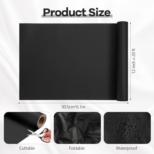 MotiMind Matte Black Cinefoil Roll for Photography Video, 12 Inch X 20 ft