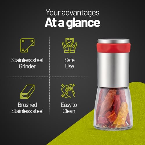 Chilli Grinder for Dried Chillies with Efficient Steel Cutting Blades Red