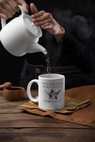How Does Jesus Make His Tea? - Printed Funny Mug - Great Gift/Present Idea, Ceramic, 11fl.oz.