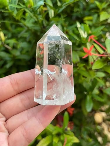 GAF TREASURES Premium Clear Quartz Obelisk, Standing Polished Clear Quartz Point (3-4 oz) 3-4 oz