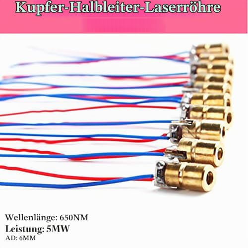 CESFONJER Mini 3 V Laser Diode Laser Module Laser Dot Laser Dot Laser Diode Module Head Diode 650 nm 6 mm Pack of 15