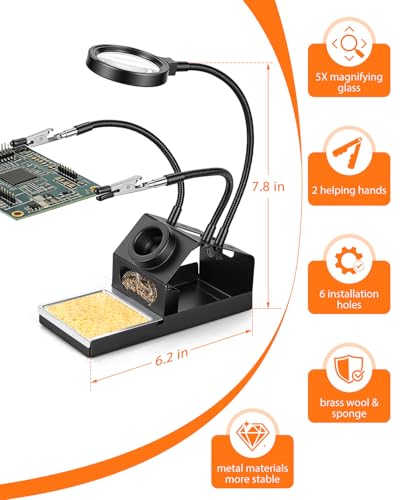 Soldering Iron Set, 100 W High Performance Soldering Iron, Quick Heating, Digital Temperature Display & Precise Control 180°C - 500°C, Portable Soldering Kit with Protective Cap & Automatic Sleep Mode Orange