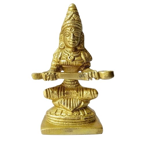 GURU JEE Brass Goddess Annapurna Idol Statue Murti for Pooja Temple Aarti Religious Gifts