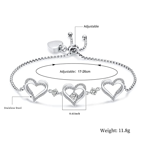 Urn Bracelet for Ashes Heart Cremation Jewelry for Ash for Women Forever Love Cremation bracelets Birthstone Memorial Urn Link Bracelet for Loved Ones Keepsake Silver white