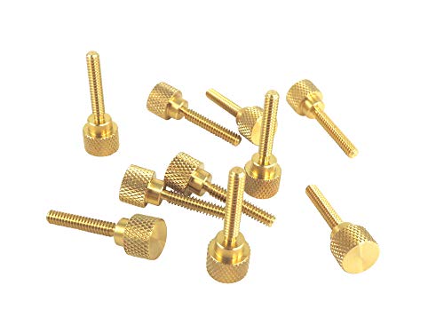 Taytools 6-32 x 3/4 inch solid brass diamond knurled thumb screws with straight shoulders and flat tips