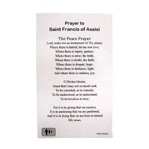 McVan St. Francis of Asssisi Pewter Medal Pendant with Prayer Card 3/4"