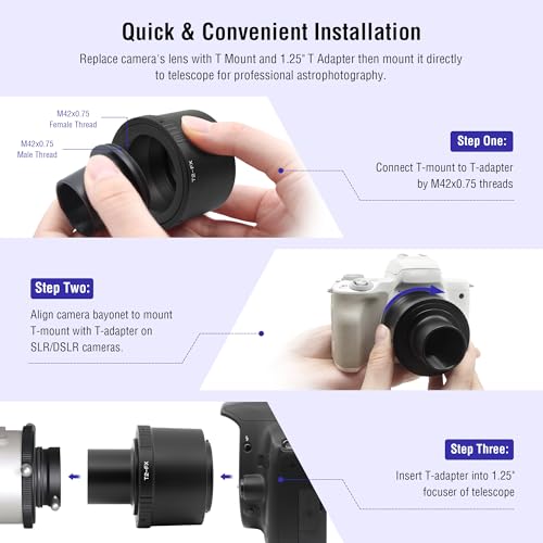 Alstar T T2 Lens Adapter Ring and T Adapter (T-Mount) for Fuji FX Camera