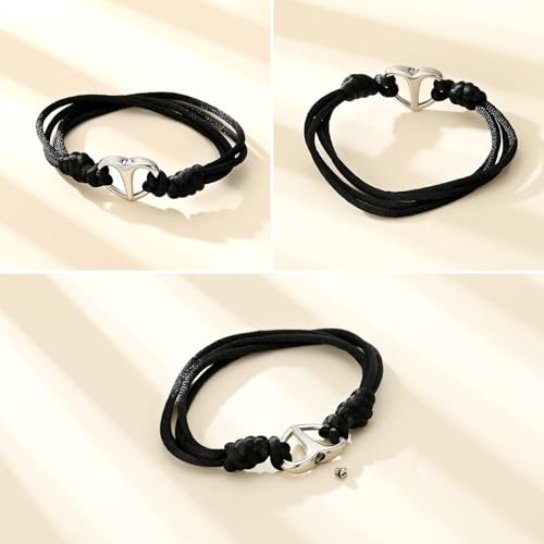 Minicremation Heart Cremation Bracelet for Ashes Adjustable Memorial Urn Bangle for Ashes of Loved One Keepsake Cremation Jewelry Silver thick rope