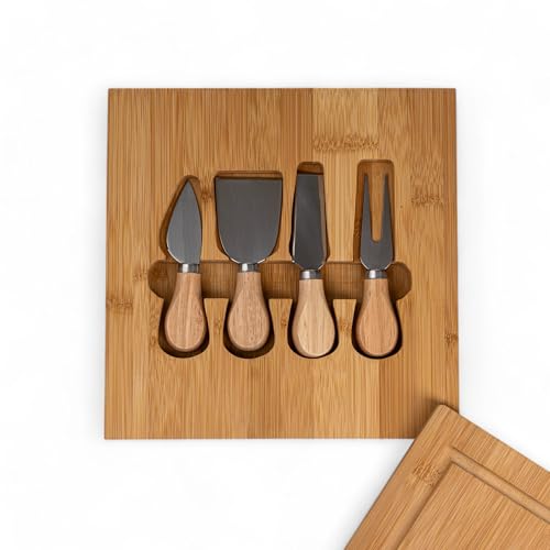 The Memory Company Officially Licensed Bamboo Cheese Board with Utensils, University of Colorado, Boulder