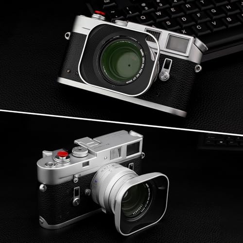 Haoge LH-ZV07P Lens Hood for Carl Zeiss Biogon T 2/35 35mm f2 ZM, C Biogon T 2.8/35 35mm f2.8 ZM, Planar T 2/50 50mm f2 ZM; Voigtlander NOKTON Classic 35mm f1.4 VM, 40mm f1.4 VM Hollow Out Designed [Square - Silver - Hollow Out Designed]