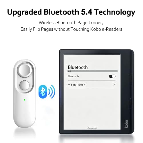 Remote Page Turner for Kobo e-Readers, Wireless Clicker Page Turner White