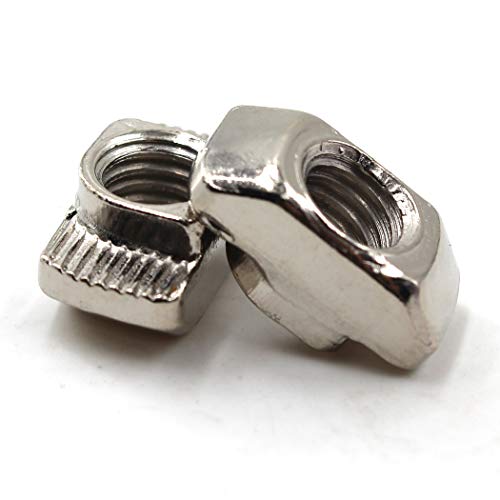Flomore M3 T-slot nut, nickel-plated carbon steel, for 4040 European standard 40 series aluminum extrusion