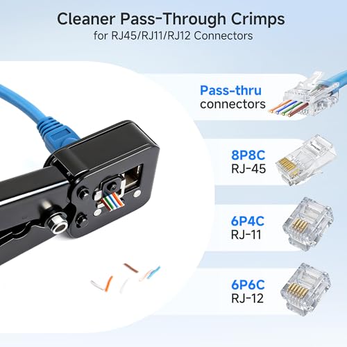 Cable Matters modular RJ45 crimp tool for pass-through connectors with ergonomic handles