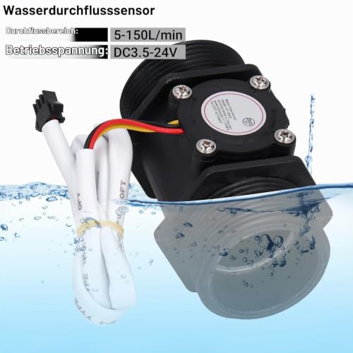 Water Flow Sensor DN40 Hall Flow Meter DC 3-24V Liquid Water Flow Sensor Switch for Water Machines