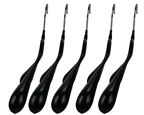 Mawa by Reston Lloyd BodyForm Series Non-Slip Space-Saving Extra Wide Clothes Hanger For Jackets, Suits & Coats, Style 46/L, Set of 5, Black Pack of 5