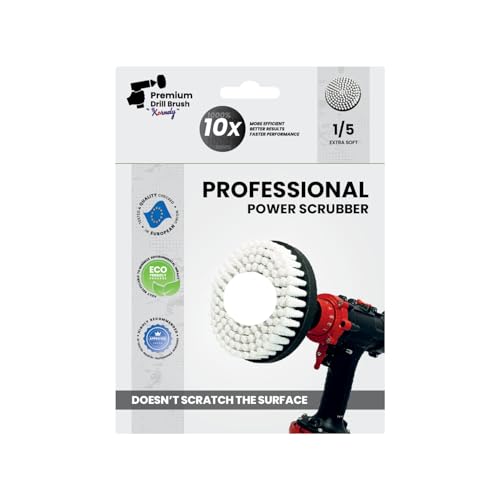 Premium Drill Brush, Extra-Soft 13cm, White, Car and Carpet