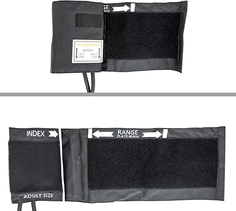 [Australia - AusPower] - LINE2design 58730-BK Manual Blood Pressure Cuff - Adult Large Medical Deluxe Aneroid Sphygmomanometer - Nurses Manual BP Cuff Monitor with Durable Carrying case – Black 