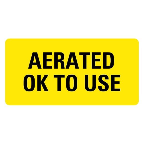 LabelValue.com | AERATED OK to USE Medical Healthcare Label - 500 Labels Per Roll