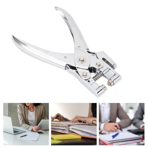 Hztyyier 5mm single-hole puncher with chrome-plated head, non-slip grip, depth adjuster, and lever design