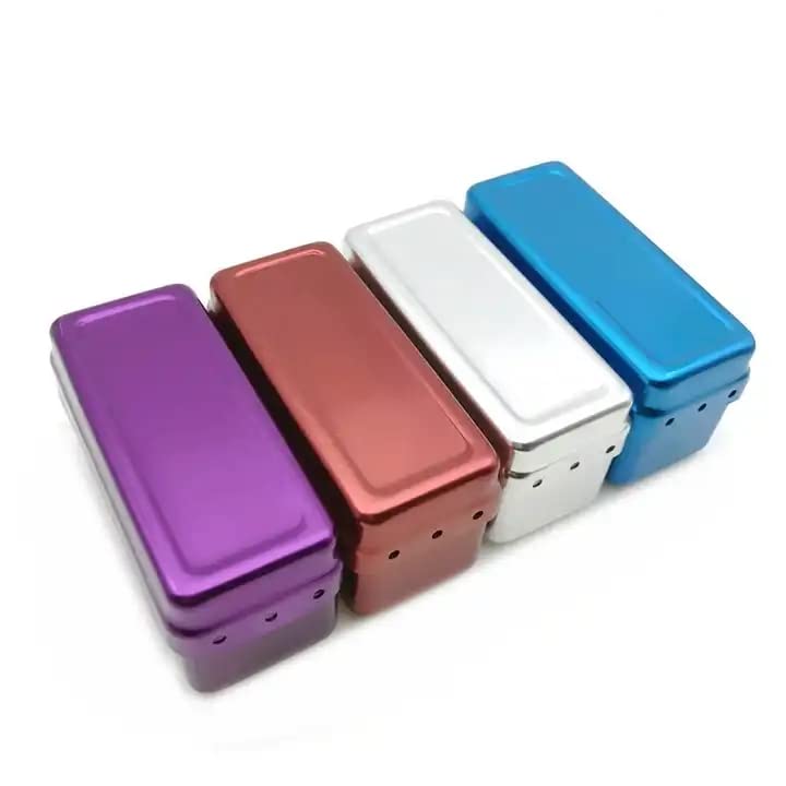 [Australia - AusPower] - 72 Holes Endo Files Aluminum Box Disinfection Sterilizing Storage Case Bur Holder Stand Organizer Box (Blue) Blue 