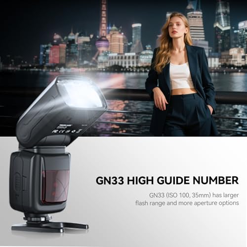 PHOTOOLEX Camera Flash for Canon Nikon Sony Panasonic Olympus Fujifilm Pentax Sigma Minolta Leica and Other SLR Digital and Digital Cameras with Single Contact Hot Shoe no flash trigger