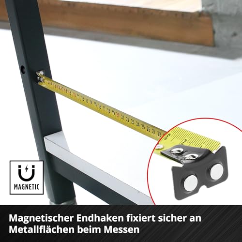 Einhell Tape Measure 10 m | Autolock | Nylon Coating | Magnetic End Hook | Double Sided Scale | Shockproof Housing