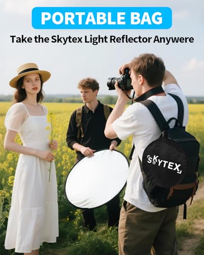 Skytex 32Inch/80CM 5in1 Portable Light Reflector with Bag,Silver/Gold/Translucent/White/Black Light Diffuser Studio Collapsible Reflectors Photography Accessories for Any Photography Situation