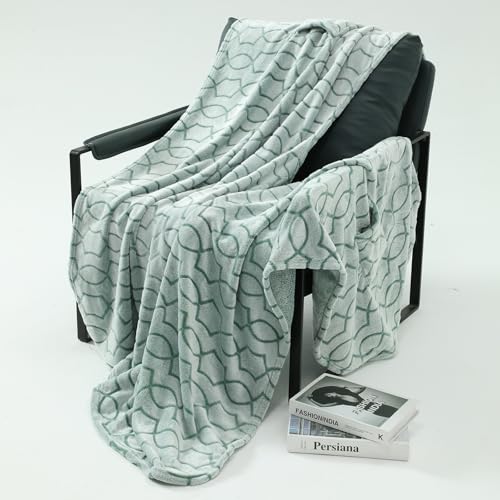 Bcareself Double-Sided Wearable Blanket Ultra Soft Flannel Shawl Blanket, Reversible Blanket,with Pockets, for Women and Men Modern Forest Green
