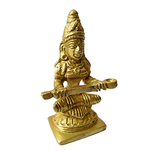 GURU JEE Brass Goddess Annapurna Idol Statue Murti for Pooja Temple Aarti Religious Gifts