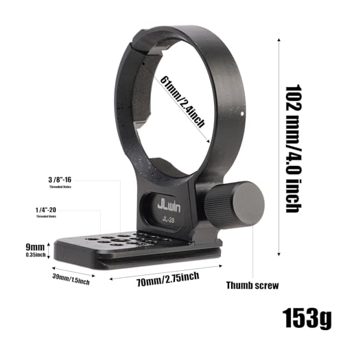 Hersmay 61mm Metal Tripod Mount Ring Lens Collar for Sony FE 24-240 mm f/3.5-6.3 OSS Lens, 24-105 mm f/4 G OSS, 16-35 mm f/2.8 GM, 24-70 mm f/2.8 GM, 35 mm f/1.4 ZA, FE 28-70 mm F3.5-5 .6 OSS